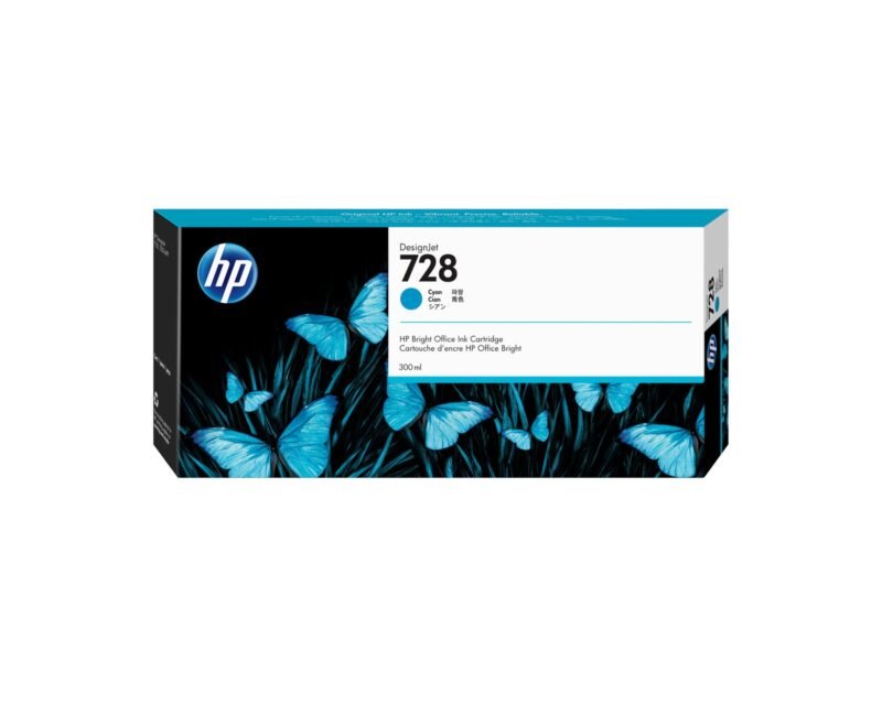 HP 728 300-ml Cyan DesignJet Ink Cartridge, photo 1 of 3