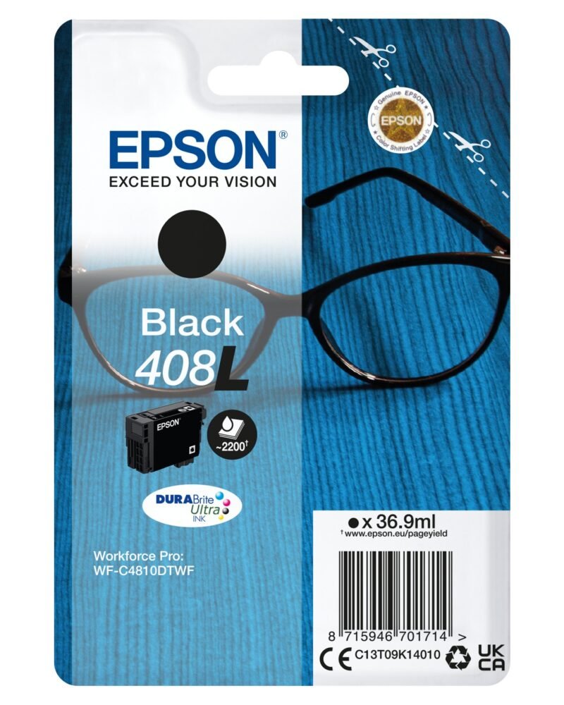 EPSON Singlepack Black 408L DURABrite Ultra Ink C13T09K14010, photo 1 of 1