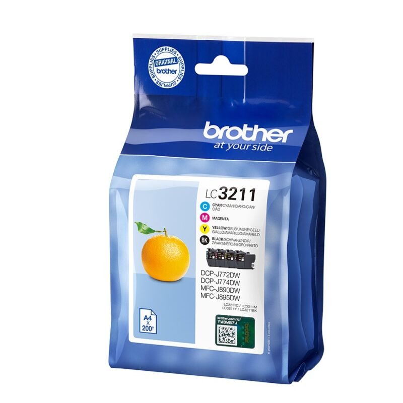 Brother LC3211VAL inktcartridge 4 stuk(s) Origineel Normaal rendement Zwart, Cyaan, Magenta, Geel, foto 1 van 1