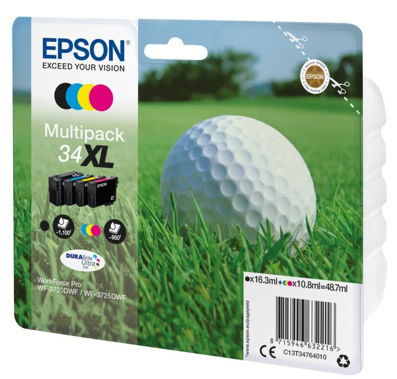 Epson Golf ball 34XL Golfbal DURABrite Ultra multipack vierkleureninkt, foto 1 van 1