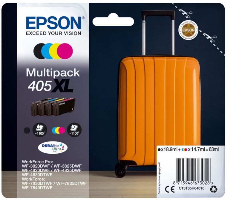 EPSON DURABrite Ultra 405XL Original Ink Cartridge - Multi-pack - Black, Cyan, Magenta, Yellow, photo 1 of 1