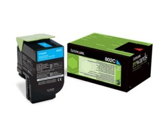 LEXMARK 802C - cyan - original - toner cartridge - LCCP, LRP