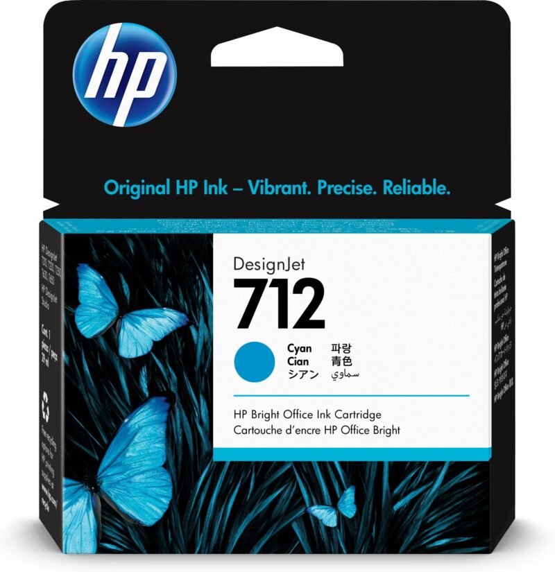 HP 712 DESIGNJET T200 Ink Cartridge Cyan 29ML 3ED67A, photo 1 of 1