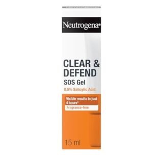 Neutrogena Clear and Defend SOS Gel (15ml), Oil-Free Face Gel for Spot-Prone Skin, with Purifying 0.5% Salicylic Acid to Help Reduce the Appearance of Spots