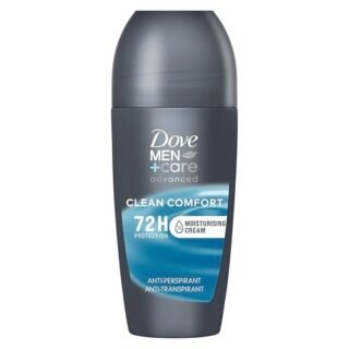 Dove Advanced Clean Comfort Antiperspirant Deodorant Roll On deodorant for men wth Triple Action Technology for 72h sweat & odour protection 50 ml