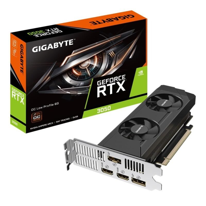 Gigabyte NVIDIA GeForce RTX 3050 OC Low Profile 6G Graphics Card - 6GB GDDR6, 96-bit, PCI-E 4.0, 1477MHz Core Clock, 2x DP 1.4, 2 x HDMI 2.1, GV-N3050OC-6GL, photo 1 of 1