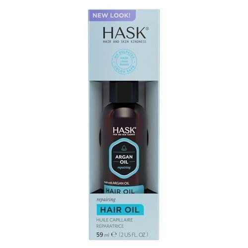 HASK Argan Oil Hair Oil for shine and frizz control repairing for all hair types, colour safe, and cruelty-free -1 59mL Bottle, photo 1 of 1
