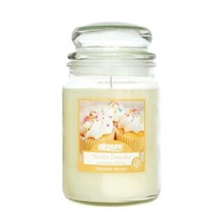 AIRPURE Large Candle Scented, Vanilla Cupcake Fragrance, 18oz Jar, 120 Hour Ornamental Candles, Fill The Room with a Warm and Homey Fragrance, for The Bedroom, Bathroom, Family Room of Office