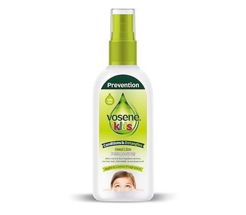 Vosene Kids Apple & Lemon Head Lice Defence Spray 150ml, Conditioning and detangling Natural Head lice Repellent with Tea Tree Leaf, citronella and Eucalyptus Oil, Helps to Keep headlice at Bay., photo 1 of 1