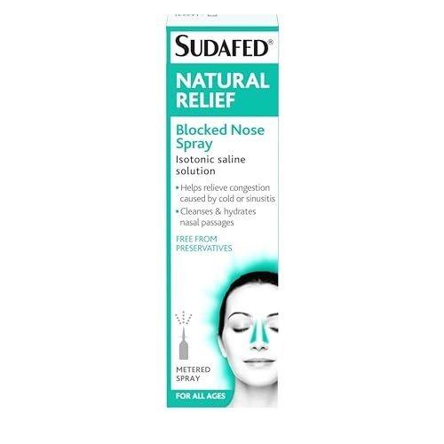 Sudafed Natural Relief Blocked Nose Spray, Cleanses and Hydrates The Nasal Passage, a Natural Congestion Relief from Cold or Sinustis, No Preservatives, 15 ml, photo 1 of 1