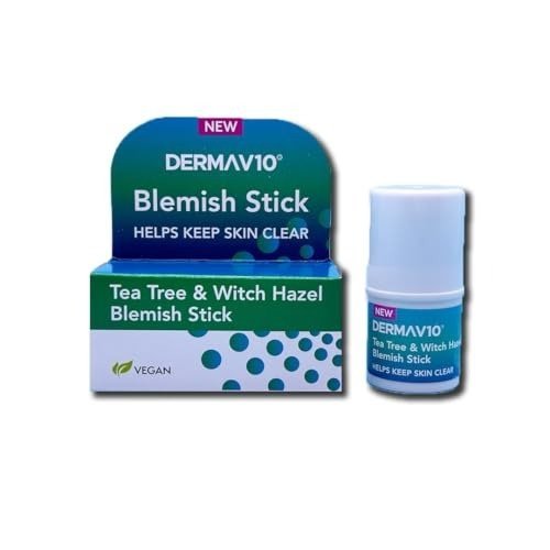 Derma V10 Blemish Stick, Tea Tree And Witch Hazel, For Clearer Skin, Calming And Soothing, Helps Target Spots And Blemishes, For Everyday Use, Vegan Friendly, photo 1 of 1