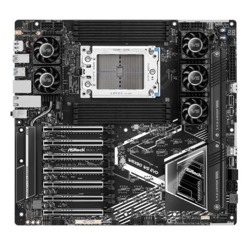 Asrock WRX90 WS EVO, Workstation, AMD WRX90, sTR5, EEB, 8 DDR5 ECC, Dual 10G LAN, SlimSAS, MCIO, 7x PCIe5 x16, 2x M.2, photo 1 of 1