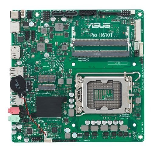 Asus PRO H610T-CSM - Corporate Stable Model, Intel H610, 1700, Thin Mini ITX, 2 DDR5 SO-DIMM, HDMI, DP, LVDS, 19v DC in, 1x M.2, photo 1 of 1