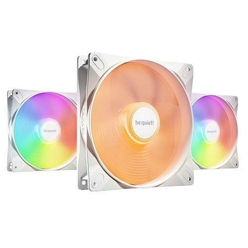 Be Quiet (BL128) Light Wings LX 14cm PWM ARGB Case Fans (3 Pack), Rifle Bearing, Impeller w/ 16 LEDs, Daisy-Chain, Up to 1200 RPM, White, photo 1 of 1