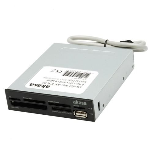 Akasa (AK-ICR-07) Internal Card Reader, 3.5" Bay, 6 Slot w/ USB 2.0 Port, Black & White Panels, photo 1 of 1