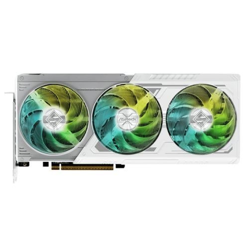 Asrock RX9070 Steel Legend 16GB OC, PCIe5, 16GB DDR6, HDMI, 3 DP, 2700MHz Clock, RGB Lighting, White, Overclocked, photo 1 of 1