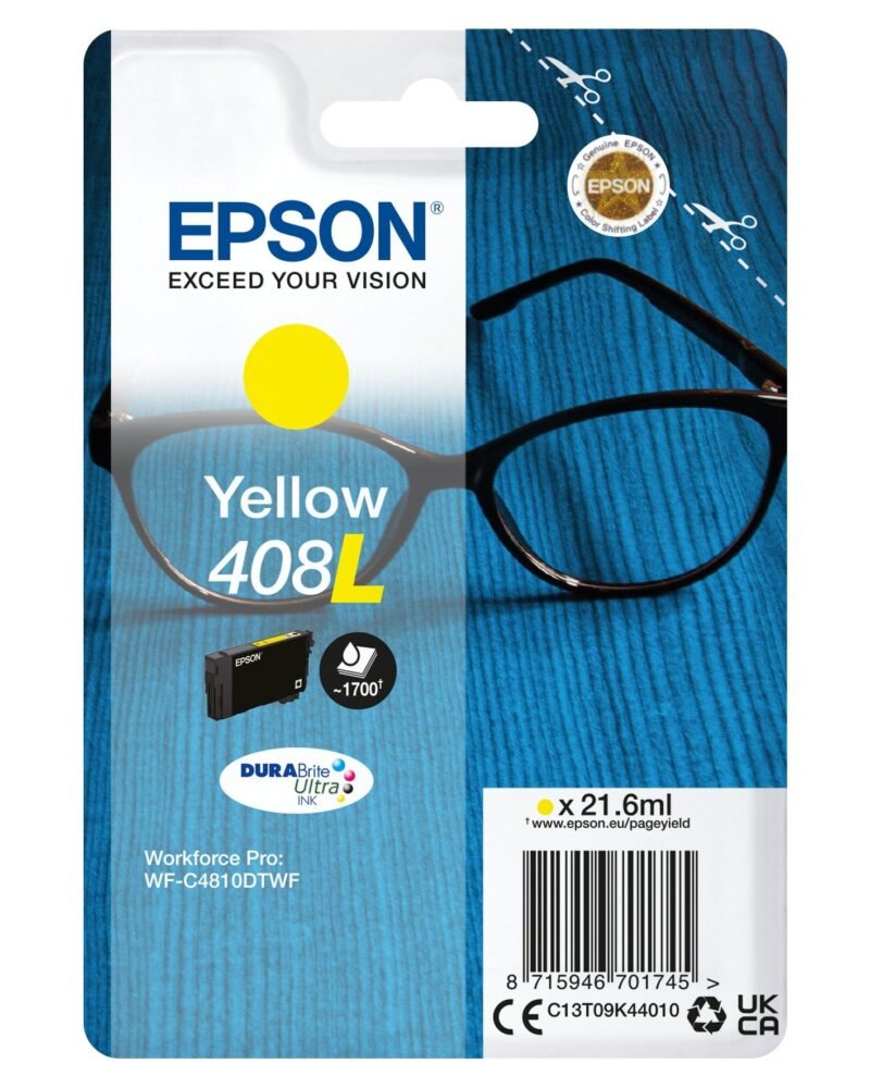 EPSON Singlepack Yellow 408L DURABrite Ultra Ink C13T09K44010, photo 1 of 1