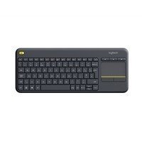 Logitech K400 Plus Wireless Touch TV Keyboard With Easy Media Control and Built-in Touchpad, HTPC Keyboard for PC-connected TV, Windows, Android, Chrome OS, Laptop, QWERTY UK English Layout, Black