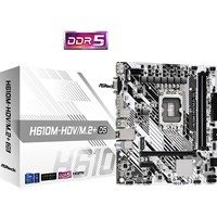 ASRock H610M-HDV/M.2+ D5 Intel 1700 Socket Motherboard, Micro-ATX, 2x DDR5 Slots, 1x M.2 Socket, 1x USB-C Port, GbE LAN, 1x D-Sub / 1x DisplayPort / 1x HDMI Port, photo 1 of 1