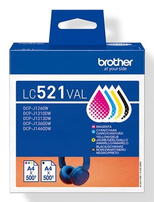Brother LC521VAL Genuine Ink Cartridge Value Pack