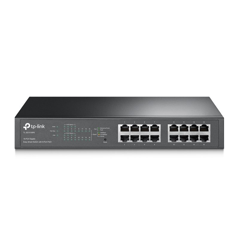 TP-Link TL-SG1016PE network switch Managed L2 Gigabit Ethernet (10/100/1000) Power over Ethernet (PoE) Black, photo 1 of 4
